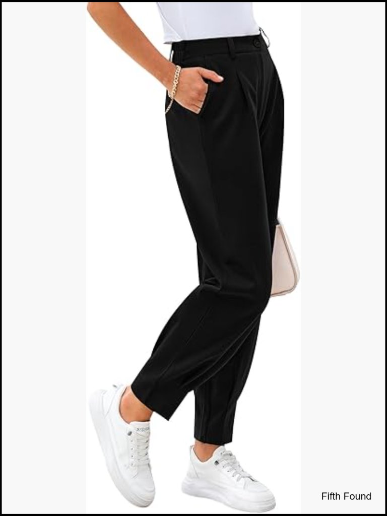 High Waisted Ankle Length Trousers With Pockets